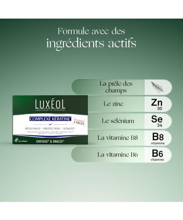 Lux ol - Keratin Complex - Food supplement - Resistance and Protection(1)- Hair and nails(2) - 90 capsules - 41g - Buy Online on GoSupps.com