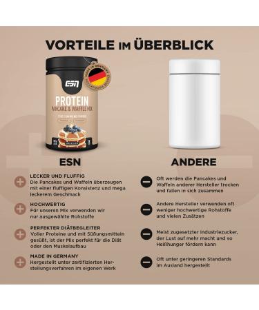 ESN Protein Pancakes & Waffles - Vanilla 908g | 30g Protein/Serving | Muscle Building & Diet | Tested Quality - Made in Germany - Buy Online on GoSupps.com