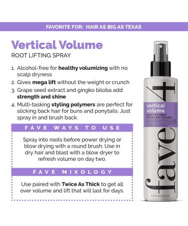 Fave4 Vertical Volume Root Lifting Spray - Add All Day Fullness, Strength & Shine 7.2 oz - Buy Online on GoSupps.com