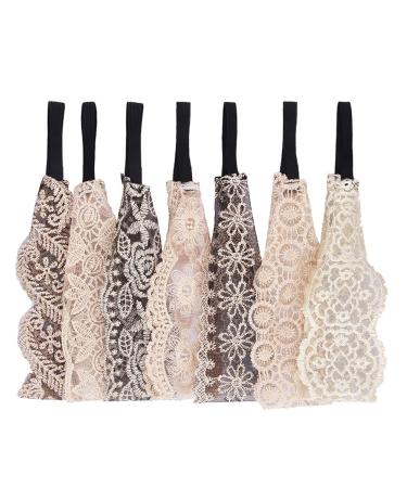 Pointed hair band elegant vintage headband 7 pieces elastic lace hair accessories wide headwrap for women women girls party daily base - Buy Online on GoSupps.com