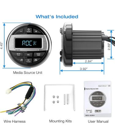 Bluetooth Marine Radio Boat Stereo - Waterproof Digital Audio Receiver for Boats | FM AM Radio, USB/AUX, MP3 | Subwoofer, Pre-Amp&EQ - Buy Online on GoSupps.com
