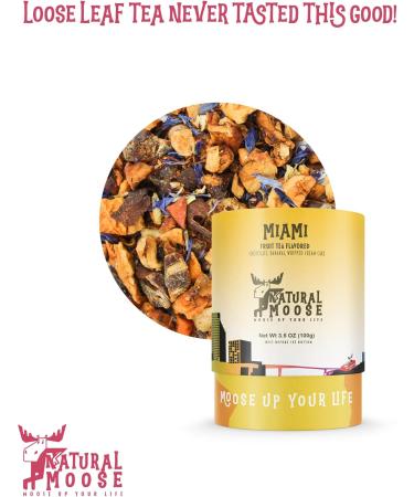 Global Natural Moose Tea Trotter | Premium Loose Leave Tea | Miami - Chocolate Banana and Whipped Cream Cake | 100g Miami | Chocolate and Banana 100 g (Pack of 1) - Buy Online on GoSupps.com