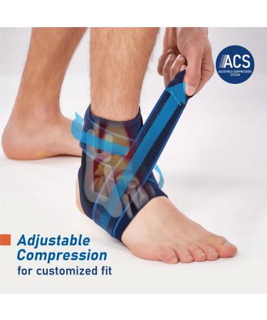 Adjustable Ankle Brace with Compression Strap | Support for Sprained Ankles & Chronic Pain | L/XL - Buy Online on GoSupps.com
