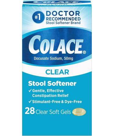 Fleet Laxative Saline Enema 7.8 Fl Oz (Pack of 6) & Colace Clear Stool Softener Soft Gel Capsules Constipation Relief 50mg Docusate Sodium Doctor Recommended 28ct Bundle - Buy Online on GoSupps.com