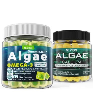 Algae Omega 3 Gummies + Marine Algae Calcium Gummies Bundle