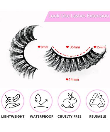 Buy 10 Couples 3D Russian False Eyelashes - Natural Look Curly Cat Eye D-Curl 22 | International Shipping Available - Buy Online on GoSupps.com