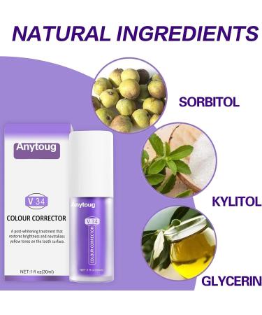 V34 Whitening Toothpaste - Colour Corrector for Brighter Teeth, Stain Removal and Yellowing Reduction - Buy Online on GoSupps.com