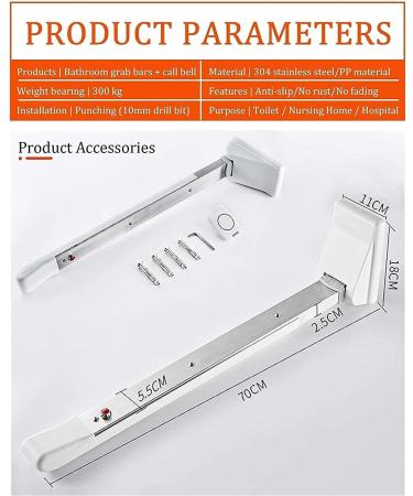 Folding Handicap Grab Bars Rails Toilet Handrails Bathroom Support Safety Rail for Elderly Bariatric Disabled Stainless Steel Commode Access - Buy Online on GoSupps.com