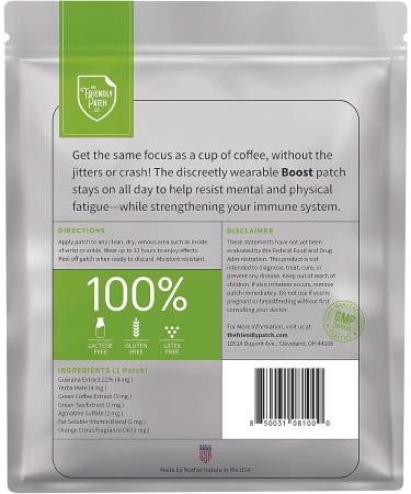 Boost Energy Patch - 28 Day Supply | Caffeine Guarana Supplement for Energy & Focus | Plant Powered Wellness Patches - Buy Online on GoSupps.com