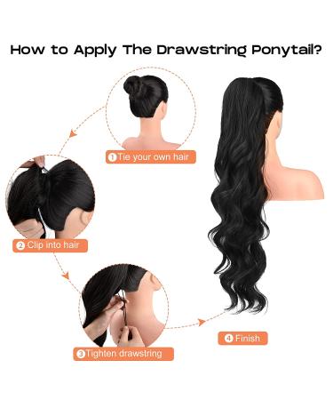 SEIKEA 26 Ponytail Extension for Black Women - Natural Soft Clip in Synthetic Hairpiece 160g, Chestnut Brown with Dirty Blonde Highlights - Buy Online on GoSupps.com