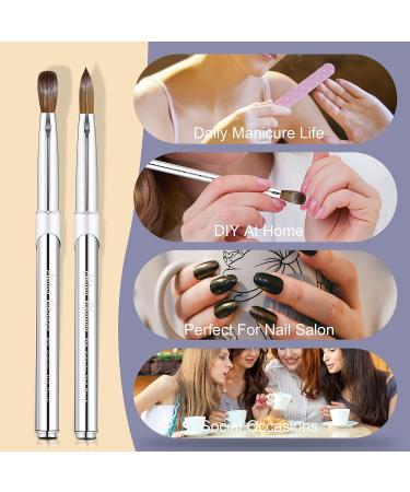Shine Chance Acrylic Nail Art Brush Size 8 - 100% Pure Kolinsky Hair Oval Nail Brush for Professional Acrylic Application and Manicure - DIY Home Salon Tool - Buy Online on GoSupps.com