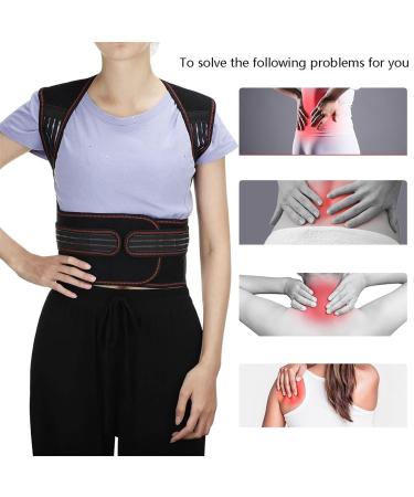 Seniors Self Heating Back Brace - 108 Magnets Lumbar Support Belt for Pain Relief | Posture Corrector for Elderly Men & Women - L/Large Black - Buy Online on GoSupps.com