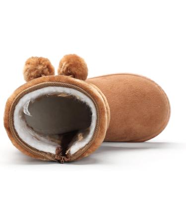 Yeeteepot Baby Winter Booties | Boys & Girls Anti-Slip Snow Boots | Warm Lined Toddler Shoes | Khaki, Size 9 UK - Buy Online on GoSupps.com