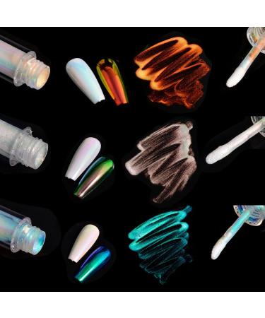 SHIJIE Chrome Liquid Nail Powder - Aurora Mermaid Chameleon Mirror Effect Pigment for Nail Art - 6 Colors - Buy Online on GoSupps.com