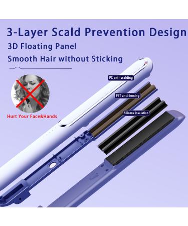 2 in 1 Ceramic Flat Iron & Curler - Professional Titanium Hair Straightener Fast Heating 0.8 Inch - Purple - Buy Online on GoSupps.com