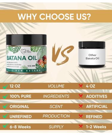 LuvHer Raw Batana Oil for Hair Growth | 100% Organic Dr. Sebi Batana Oil | 12oz Pure Unrefined Conditioner for Thicker Hair & Hair Loss Prevention - Buy Online on GoSupps.com