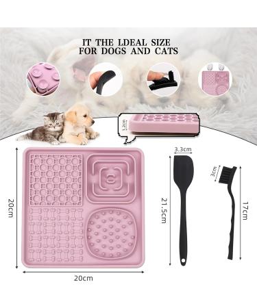 Buy Lick Mat for Dogs & Cats - BPA-Free Pink Slow Feeder with Silicone Spatula & Brush - Perfect for Fur Care & Claw Care International Shipping Available! - Buy Online on GoSupps.com
