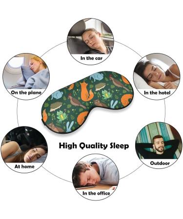 Cute Forest Animals Sleep Mask - Adjustable Strap Eye Cover for Sleeping and Travel - Blocks Light for Men and Women - Buy Online on GoSupps.com