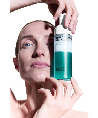 Face D - Double Cleansing Oil + Mousse 160 ml Nettoyant Visage Yeux et L vres Double Nettoyage D maquillant Hydratant Apaisant avec Acide Hyaluronique et Actifs V g taux Peaux Sensibles - Buy Online on GoSupps.com