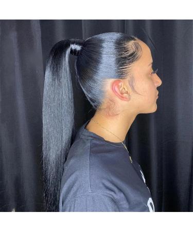Ponytail Extensions Clip in Ponytail Extension 10-24 Inch Wrap Around Long Straight Ponytail Extension Natural Color Remy Human Hair Extensions for Black Woman for Women(Size:12inch 100g) - Buy Online on GoSupps.com