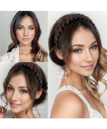 Yamel Natural Black Braid Headband Topper Hairpiece - 12 Inch Clip In Hair Toppers for Women - Buy Online on GoSupps.com