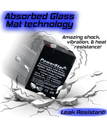 PowerStar 6V 5Ah SLA Rechargeable Battery - Replace UB645 BP4-6 NP4-6 WP4-6 SB604B | International Shipping - Buy Online on GoSupps.com