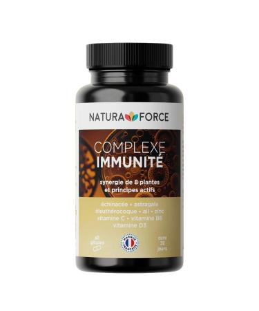 Complexe Immunit - Synergie de plantes adaptog nes_D fenses naturelles de l'organisme_Augmente les niveaux d' nergie et aide r duire la fatigue_Bo te de 60 capsules paquet de 1