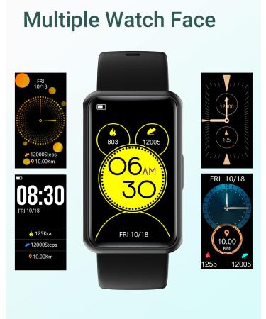 HUAKUA Fitness Tracker Watch - IP68 Waterproof Full Touch Screen Sports Watch for Men Women Kids - Steps Calories Counter Sleep Tracker Alarm Clock - No Bluetooth or App Required (Black) - Buy Online on GoSupps.com