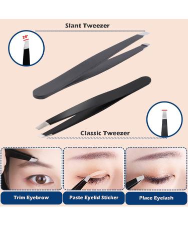 Stadux Professional Eyebrow Tweezers for Facial Hair Women 4Pcs Tweezers Set for Men & Women Precision Tweezers for Grooming Facial Hair Plucking Brows and Ingrown Hair Black (Pack of 4) - Buy Online on GoSupps.com