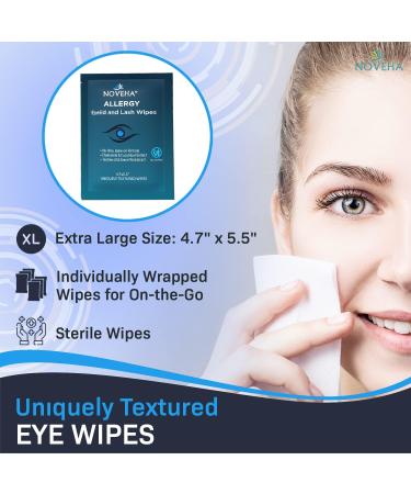 NOVEHA Allergy Relief Eyelid Wipes - Hypoallergenic Eye Cleansing Pads for Itchiness & Redness - Buy Online on GoSupps.com