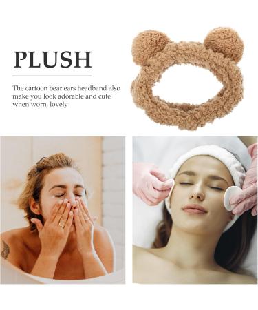 LALAFINA Plush Headband Bear Ear Face Wash Hairband Cartoon Makeup Spa Headwear Elastic Hair Turban Cute Hair Accessories - Buy Online on GoSupps.com