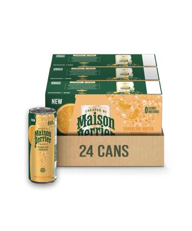 Maison Perrier Forever Orange Sparkling Water Beverage Natural Orange Flavour No Calories No Sweeteners No Sodium Sourced & Bottled In France 24 Cans