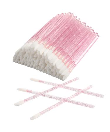 500 Pcs Disposable CrystaLip Brush Lip Gloss Applicators Lipstick Gloss Wands for lip care & Makeup Tool Kits (Pink)