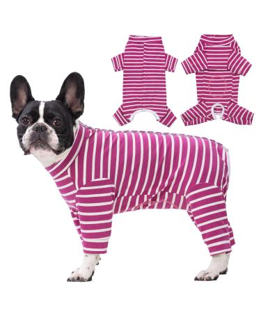 Axcimond dogs one -divider long -sleeved dogbody after op for small medium -sized dogs op body dog castration bitch male puppy pajama body dog after op wound protection anti -leak dog cone alternative 2xl rose