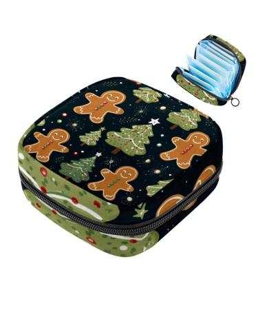 MuooouM Christmas gingerbread pattern women's bandages storage bags menstrual pass bag portable menstrual cup bag with zipper for teenagers girls women women color 5