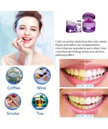 V34 Activated Charcoal Tooth Whitening Powder - Removes Coffee, Tea, Wine Stains - Safe & Gentle Natural Whitener - Purple - Buy Online on GoSupps.com