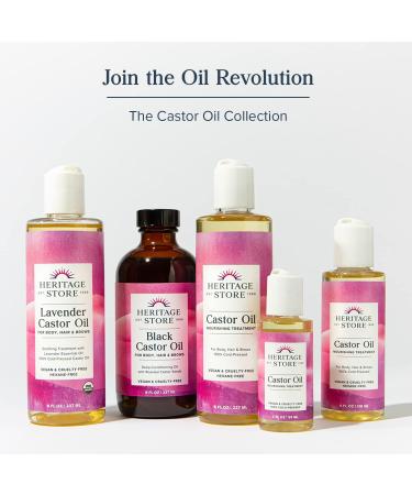 Heritage Store Organic Castor Oil 16 oz - Pure & Natural - Moisturizing & Versatile - Buy Online on GoSupps.com