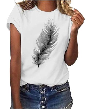 Dandelion Floral Print Summer Top for Women | Casual Dressy Blouse | White, Large - Buy Online on GoSupps.com