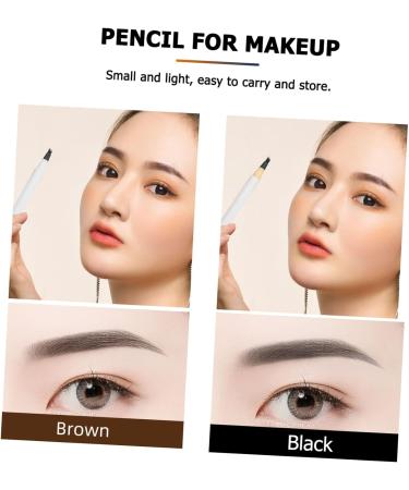 Healvian 4pcs Cosmetic Brow Pencil and Brush Eyebrow Pencil Dark Brown Abs Brow Pencil - Buy Online on GoSupps.com