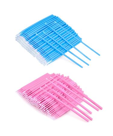 200 Pcs Micro Applicators Brushes Disposable Eyelash Extensions Mascara Wands Brush Micro Brushes Multicolored