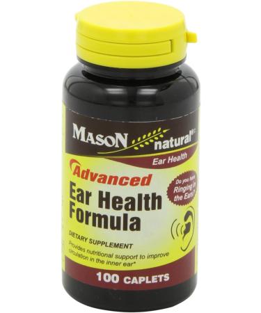 Mason Natural Advanced Ear Health Formula - Inner Ear Circulation Support, Ringing Ears Relief - 100 Caplets - Buy Online on GoSupps.com