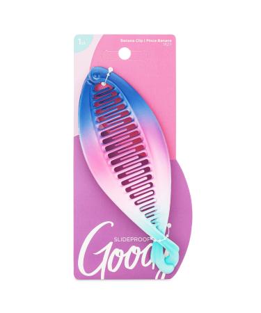 Goody Nostalgia Large Banana Clips - 3-Pack Assorted Colors - Great Comb For Easily Pulling Up Your Hair - Pain-Free Hair Accessories For Women Men Boys And Girls