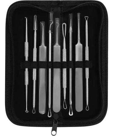 Blackhead Remover Tool JOLIFILE Upgraded 9 Pcs Pimple Popper Tool Kit Extractor Tools with Tweezers Removal Comedone Whitehead Set Large Size-Silver - Buy Online on GoSupps.com