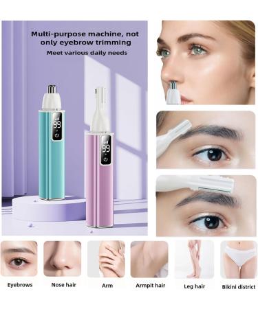 2-in-1 Electric Nose Hair Trimmer & Eyebrow Scissors - Fast Charging Stainless Steel Blade Intelligent Display - Ideal Face Razors for Men & Women (Gray - Buy Online on GoSupps.com