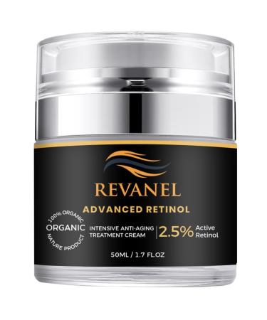 Advanced Retinol 100% Organic Intensive Anti-Aging Treatment Cream 2.5% Active Retinol Moisturizer for Face & Neck Reduces Wrinkles Improves Skin Texture and Firmness 50ml / 1.7 fl. oz. (1)