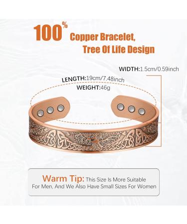 Jeracol Copper Magnetic Bracelet and Ring Set - Tree of Life Design | Strong Magnets | Adjustable Size | Jewelry Gift Box Included - Buy Online on GoSupps.com
