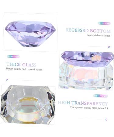 Angoily Nail Art Crystal Cup Makeup Storage Jar Clear Nail Polish Transparent Nail Polish Nail Diamonds Travel Containers for Creams Makeup Container Purple Cosmetic Cover Glass 6.5x8cm Purple - Buy Online on GoSupps.com