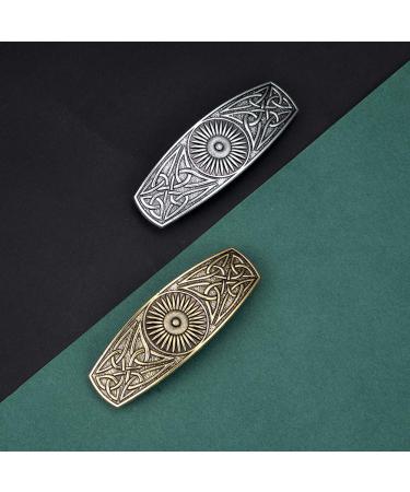 Teamen Vintage Celtic Knot Hair Clip - Engraved Metal Headgear for Women & Girls | Antique Gold Fashion Gift - Buy Online on GoSupps.com