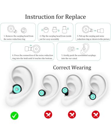Silicon Ear Plugs for Noise Reduction | Soft Reusable Hearing Protection | 3 Sizes (S/M/L) | 26dB Noise Cancelling | Ideal for Sleep & Sensitivity - Black - Buy Online on GoSupps.com