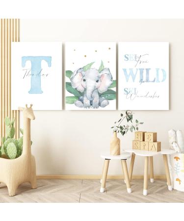 Panda Whale Children's Room Pictures | Safari Animals 3-Piece Poster Set for Kids | Personalized Wall Art - Buy Online on GoSupps.com